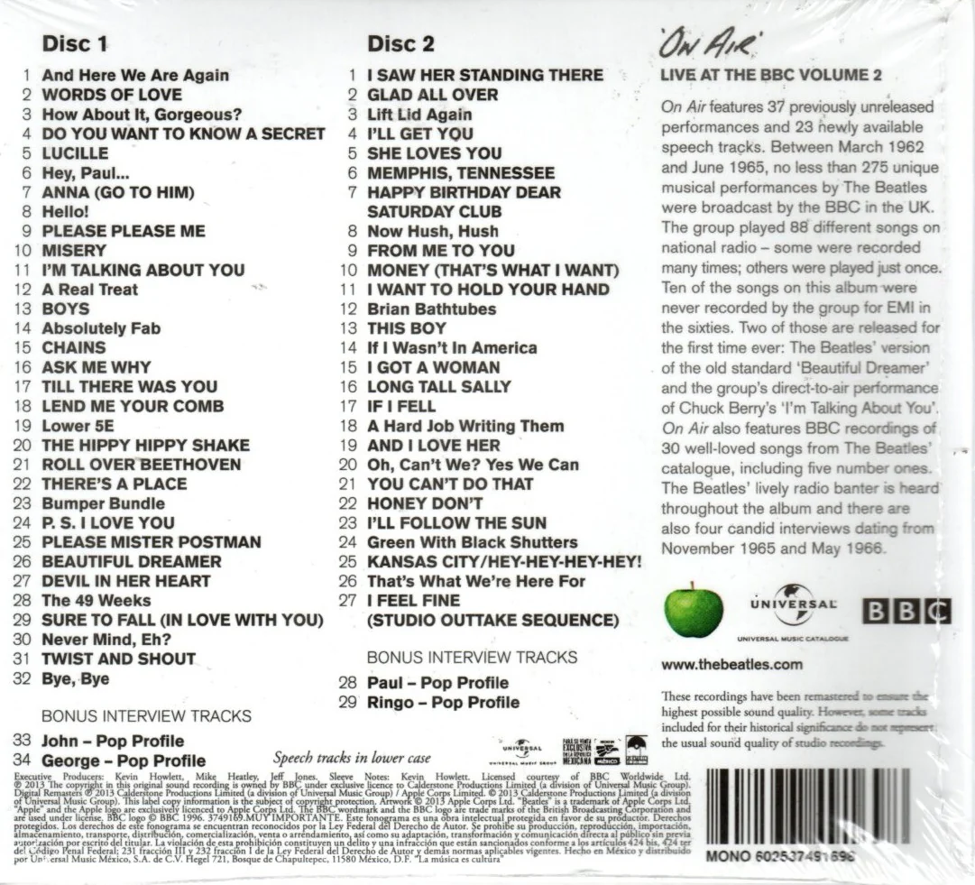 CDX2 The Beatles - On Air. Live At The BBC Vol. 2 - Image 2
