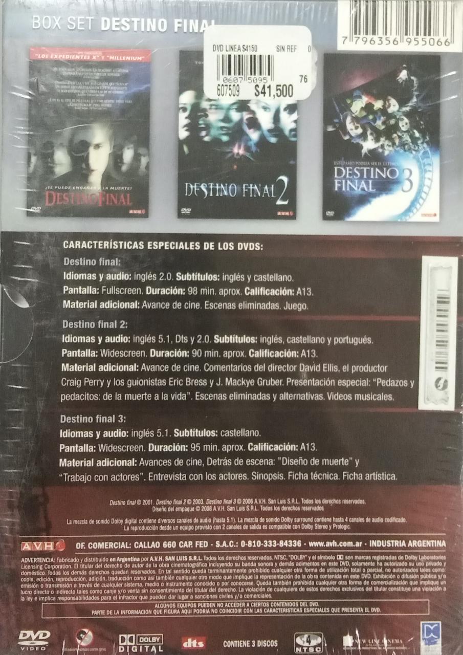 DVD x3 Destino Final -1,2,3 - Image 2