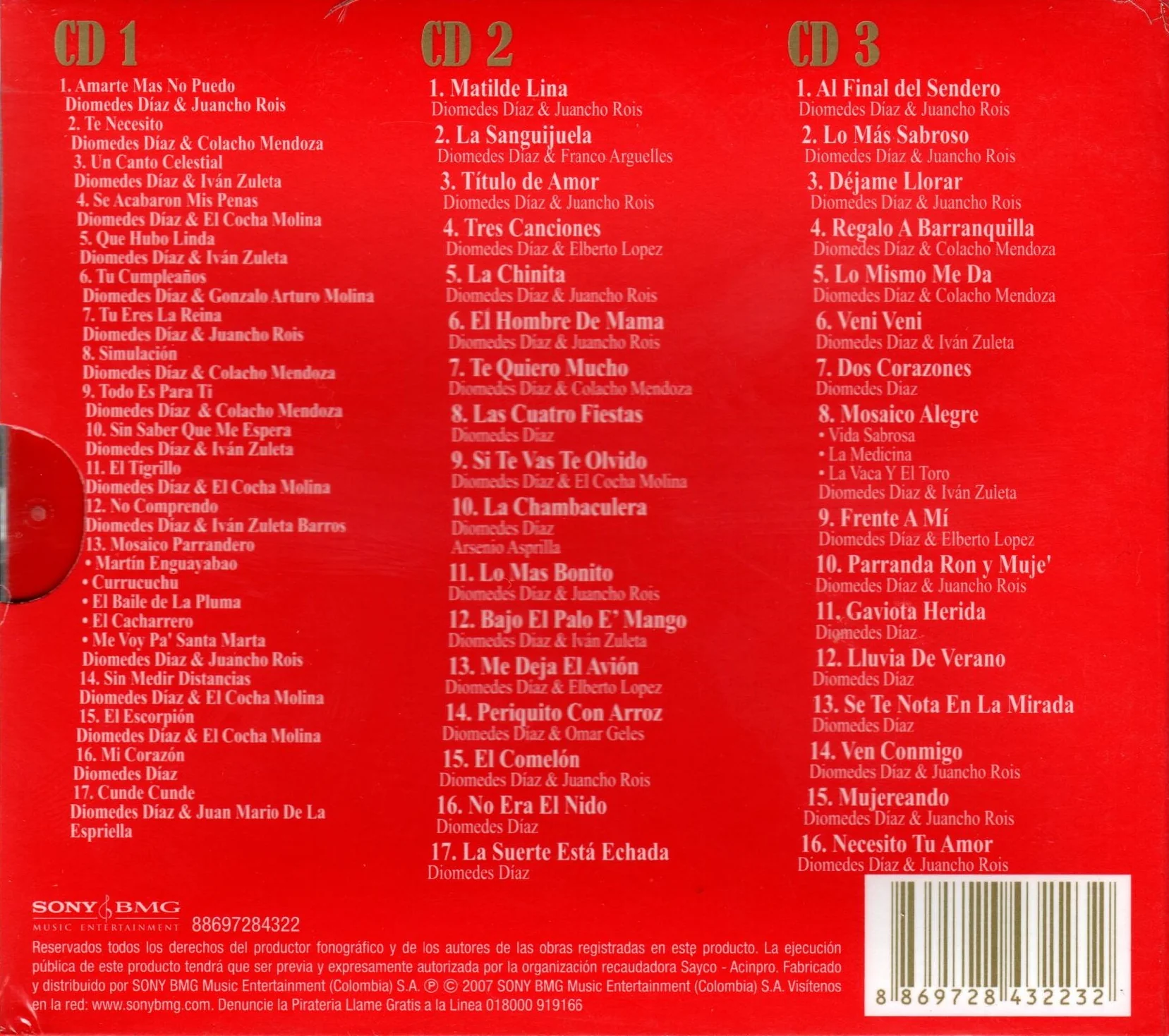 CD X3 LAS 50 DE DIOMEDES DIAZ VOL. 2 - Image 2