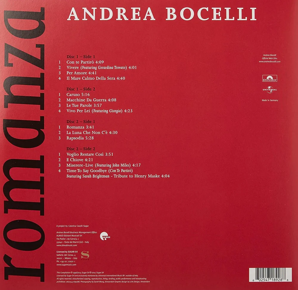 LPx2 Andrea Bocelli – Romanza - Image 2