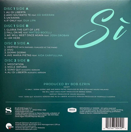 LP X2 Andrea Bocelli – Si - Image 2
