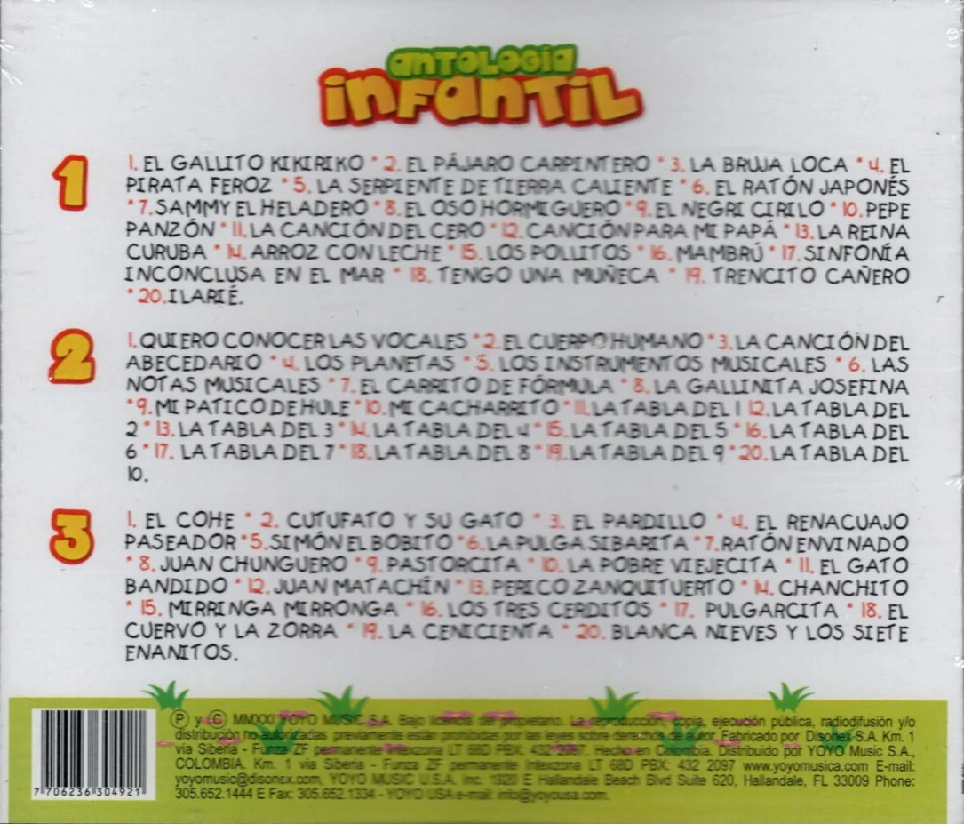 CDX3 Antología Infantil - Los Cuentos De Rafael Pombo, Rondas. Tablas De Multiplicar Y Mucho Más ( Música Para Bebes ) - Image 2