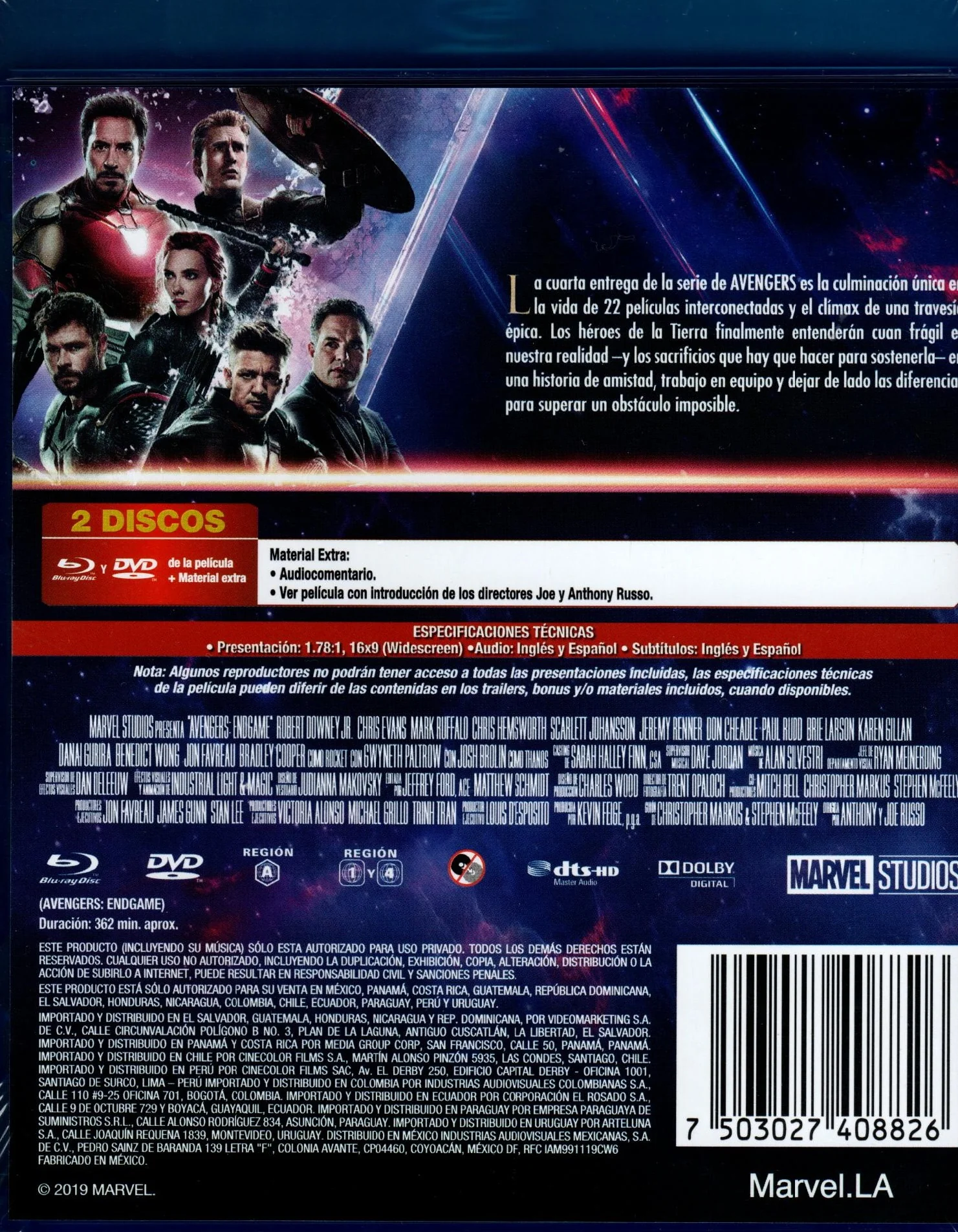 Blu-Ray + DVD - Avengers End Game - Image 2