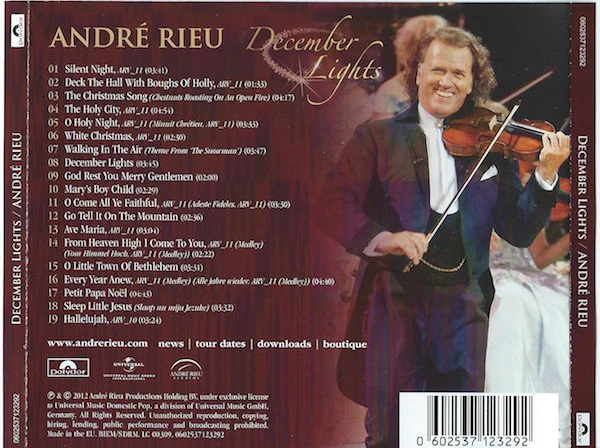 CD André Rieu ‎– December Lights - Image 2