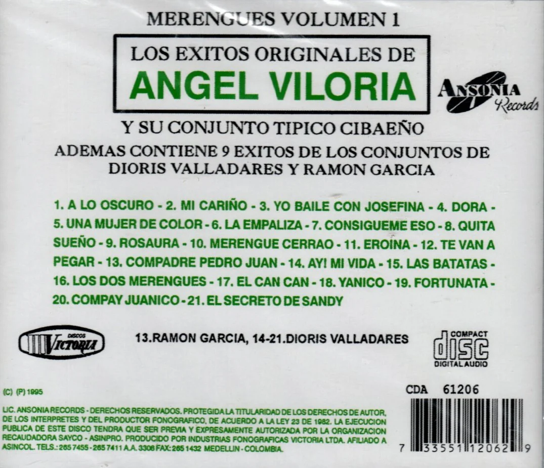 CD Ángel Viloria - Los Éxitos De Ángel Viloria Merengues Vol. 1 - Image 2