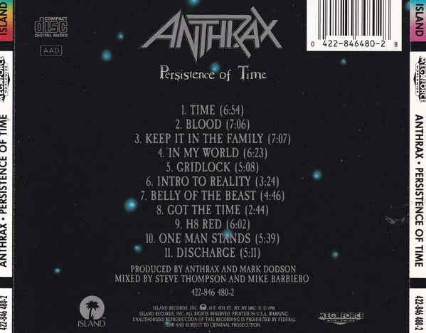 CD Anthrax – Persistence Of Time - Image 2