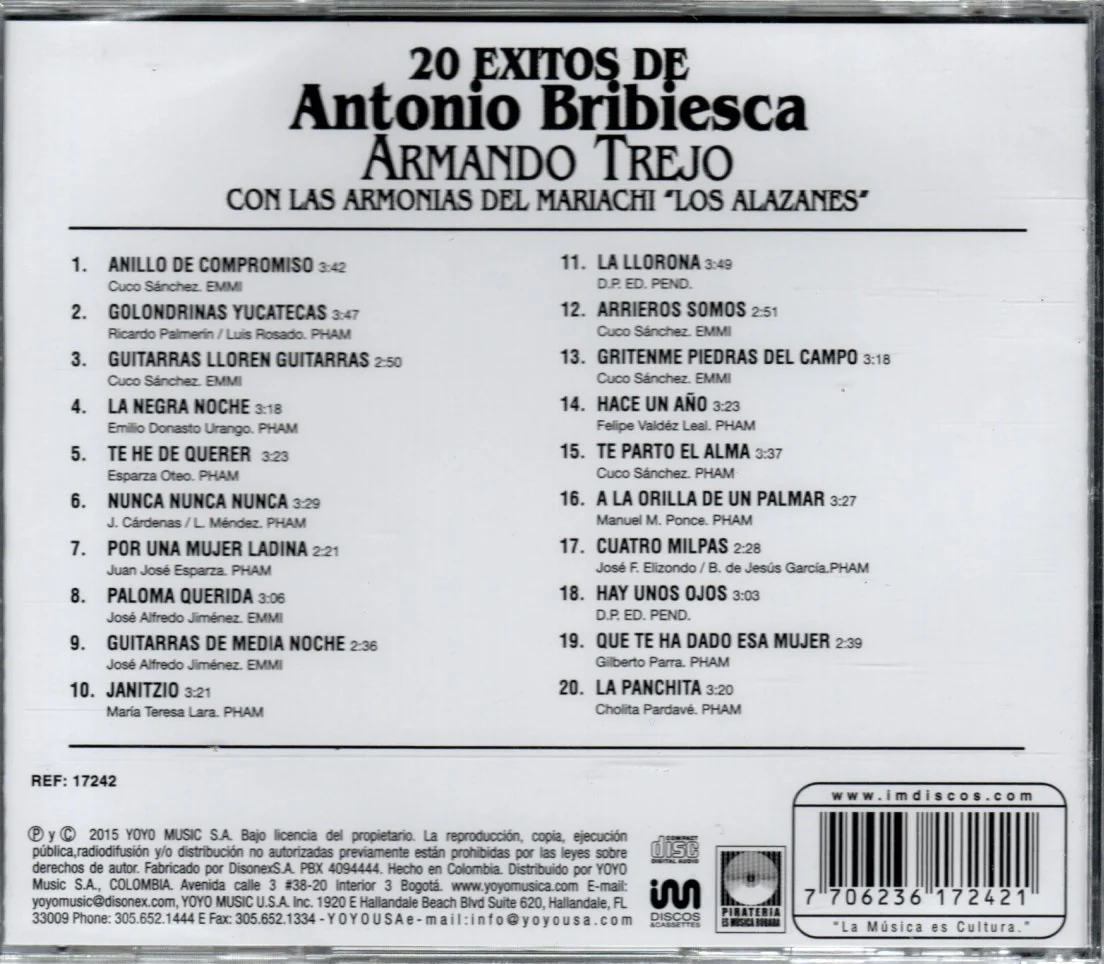 CD Antonio Bribiesca - 20 Éxitos - Image 2