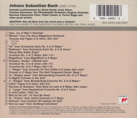 CD Bach – Greatest Hits - Image 2