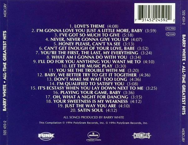 CD Barry White – All-Time Greatest Hits - Image 2