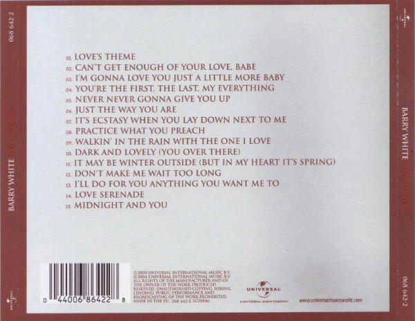 CD Barry White – Love Songs - Image 2