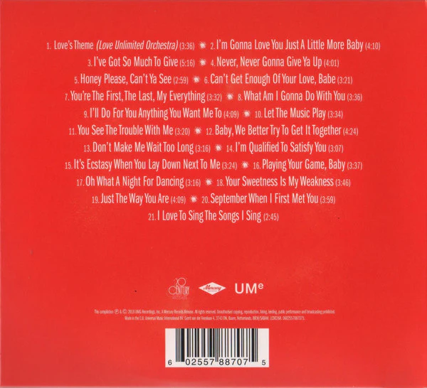 CD Barry White – Love's Theme (The Best Of The 20th Century Records Singles) - Image 2