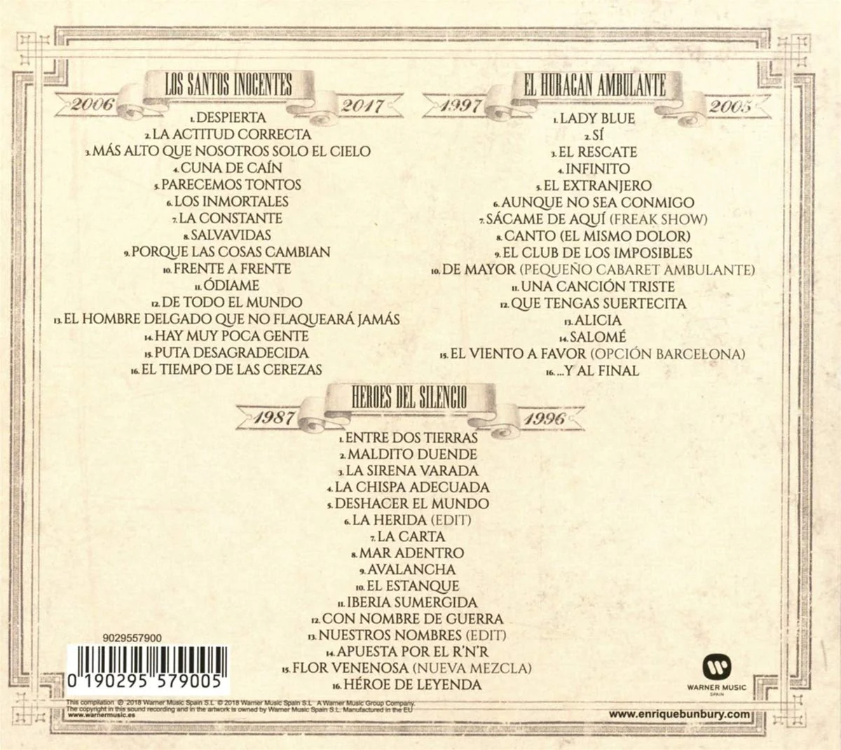 CD Bunbury - Canciones 1987-2017 - Image 2