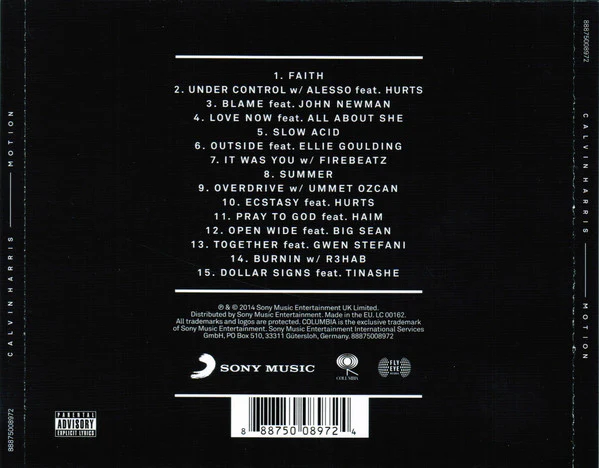 CD Calvin Harris ‎– Motion - Image 2