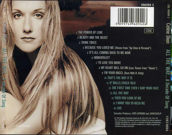 CD Celine Dion - All The Way... A Decade Of Song - Image 2