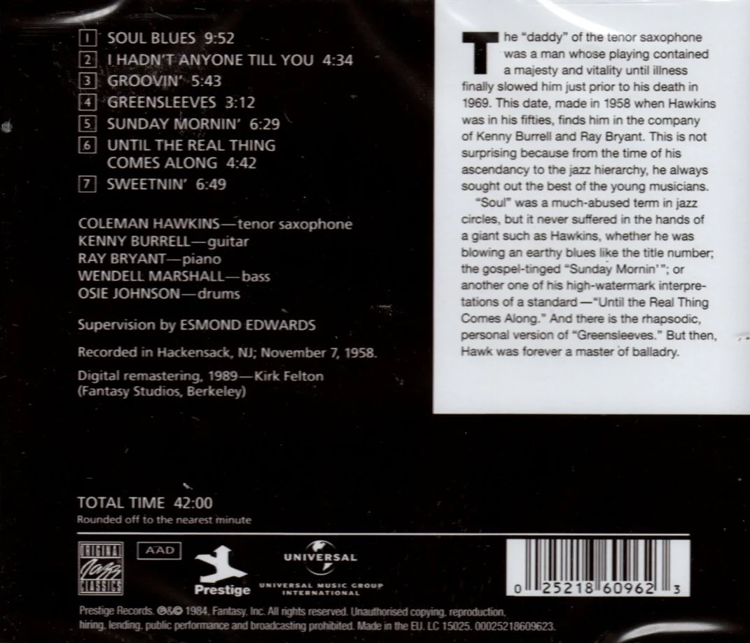 CD Coleman Hawkins - Soul - Image 2