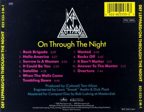 CD Def Leppard – On Through The Night - Image 2