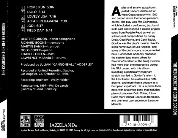 CD Dexter Gordon - The Resurgence Of Dexter Gordon - Image 2