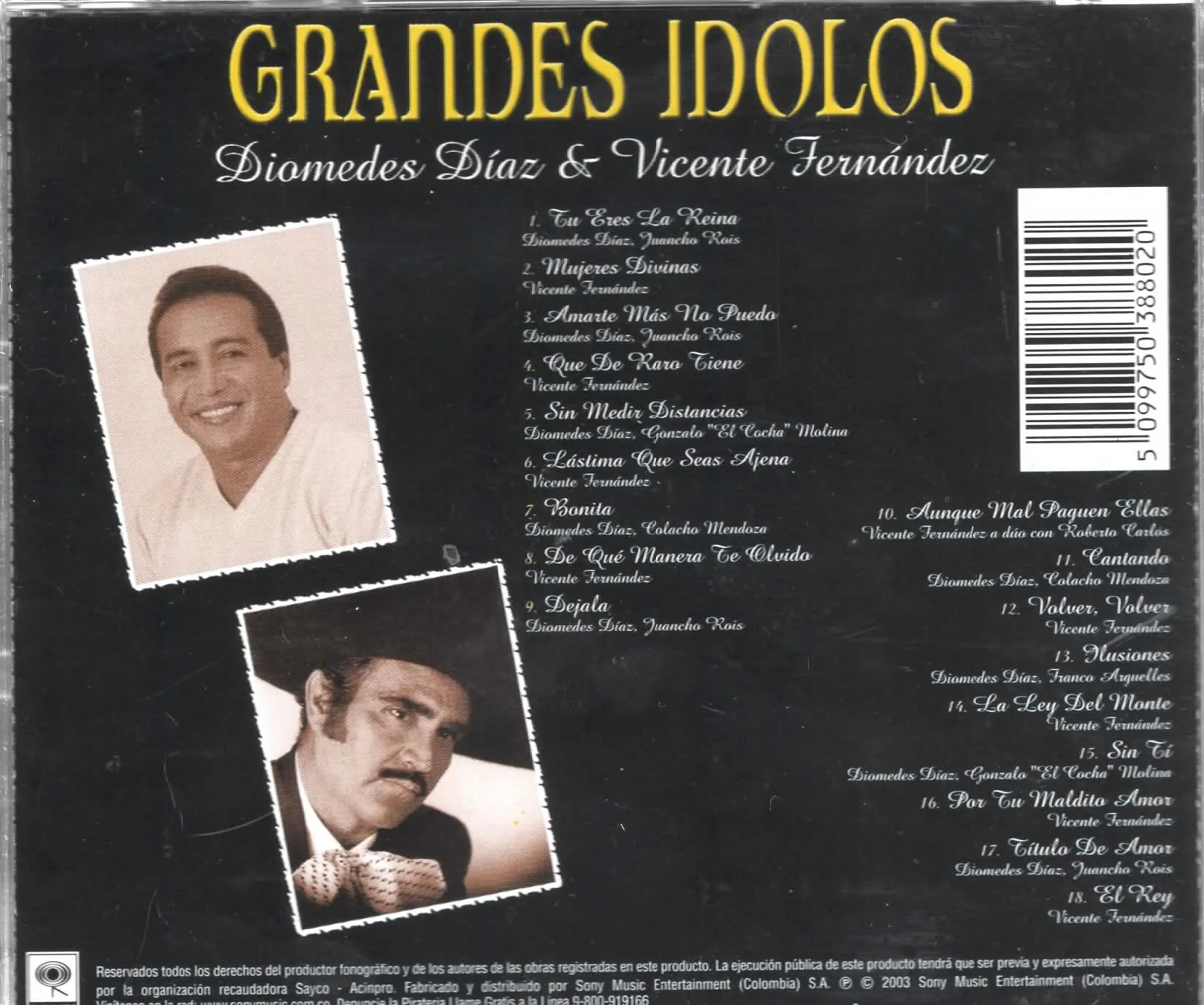 CD Diomedes Díaz & Vicente Fernández- Grandes Idolos - Image 2