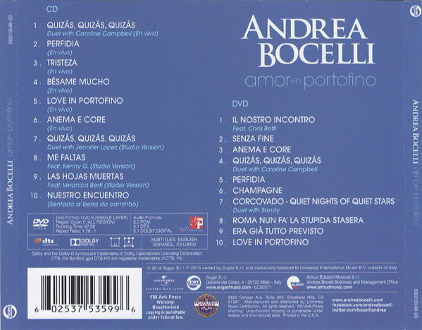 CD+DVD Andrea Bocelli - Love In Portofino - Image 2