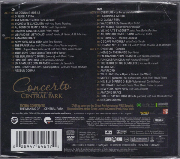 CD+DVD Andrea Bocelli - One Night in Central Park - Image 2