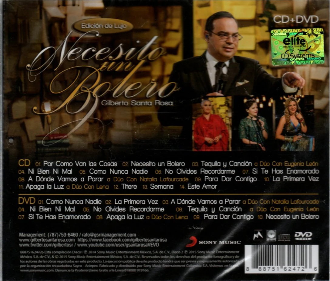 CD + DVD Gilberto Santa Rosa – Necesito Un Bolero - Image 2