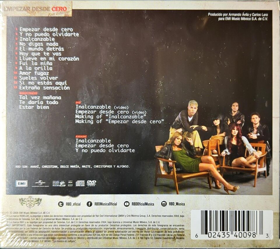 CD+DVD RBD - Empezar Desde Cero (Fan Edition) - Image 2