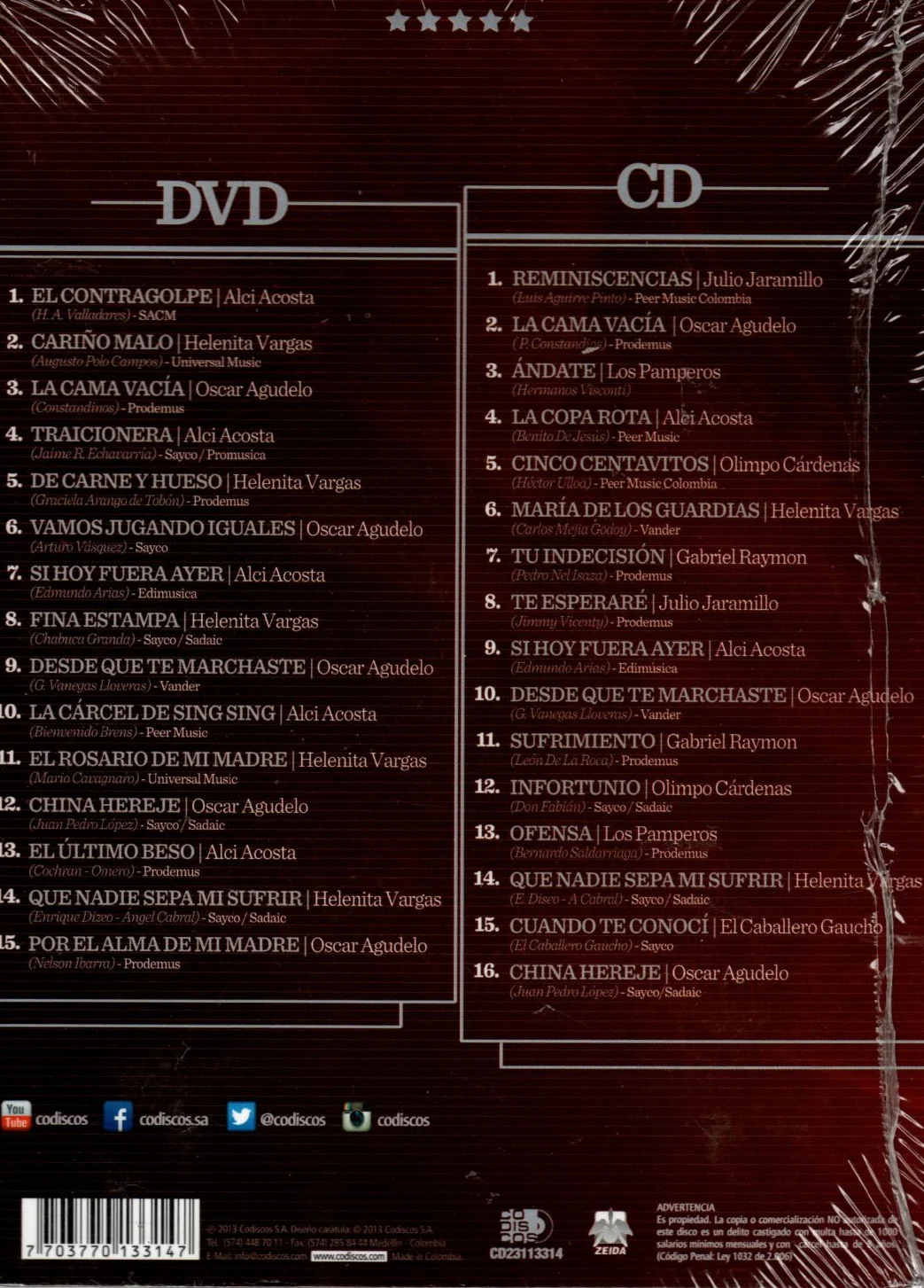 CD+DVD Serie Platino Idolos Del Pueblo - Image 2