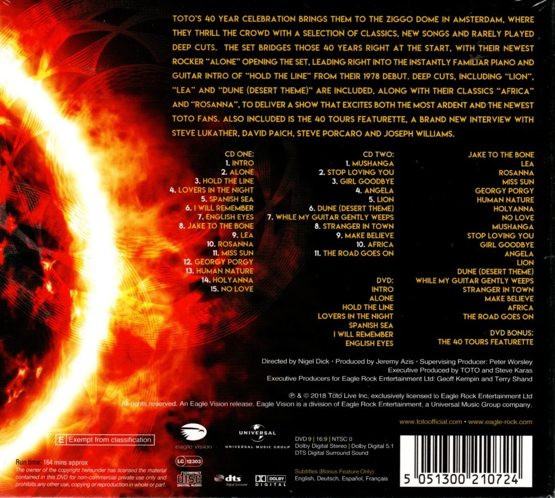 CD + DVD Toto – 40 Tours Around The Sun - Image 2