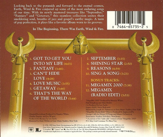 CD Earth, Wind & Fire – The Best Of Earth, Wind & Fire Vol. I - Image 2