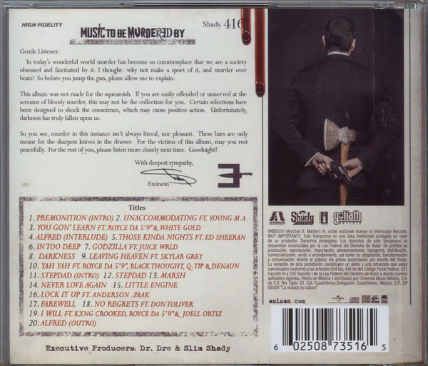 CD Eminem, Slim Shady – Music To Be Murdered By - Image 2