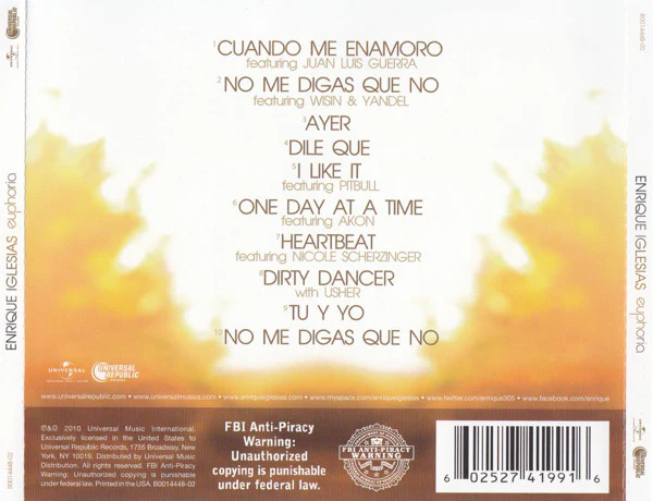 CD Enrique Iglesias ‎– Euphoria - Image 2