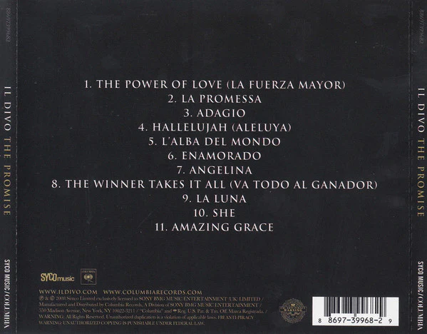 CD Il Divo ‎– The Promise - Image 2