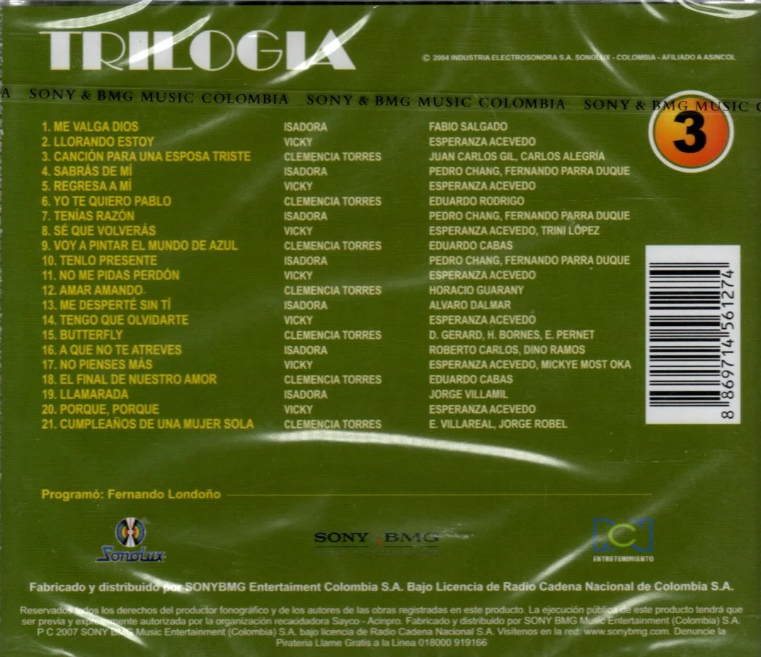 CD Isadora, Vicky Y Clemencia Torres - Trilogia - Image 2