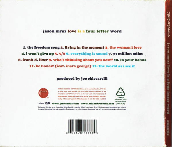 CD Jason Mraz – Love Is A Four Letter Word - Image 2