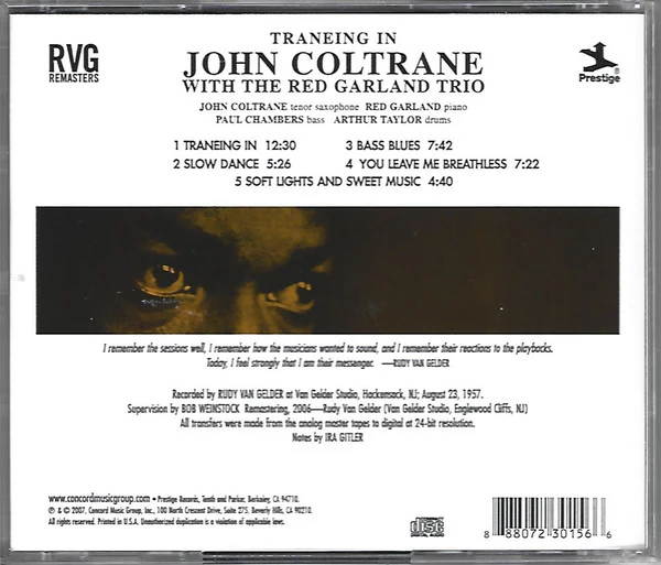 CD John Coltrane With The Red Garland Trio - Traneing In - Image 2
