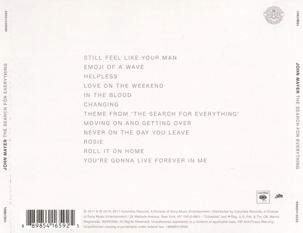CD John Mayer – The Search For Everything - Image 2