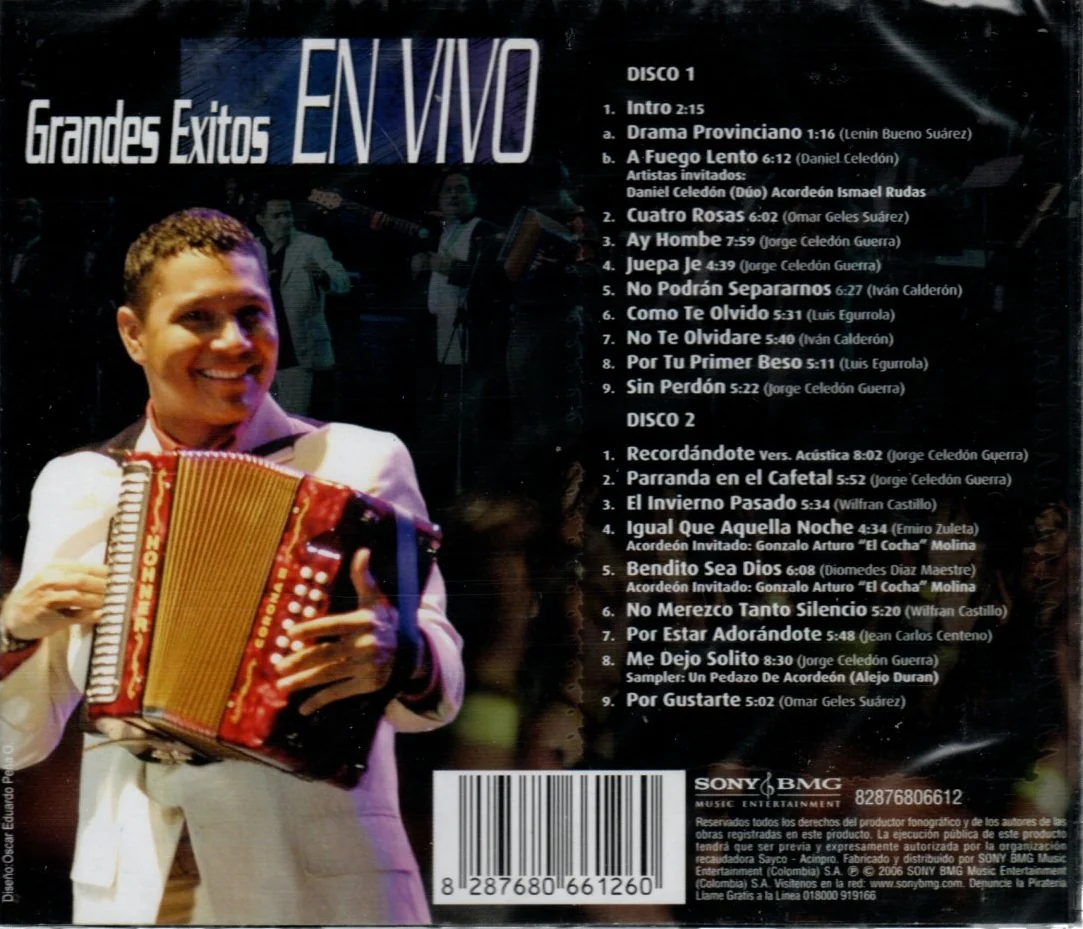 CD Jorge Celedón y Jimmy Zambrano  - Grandes éxitos en vivo - Image 2