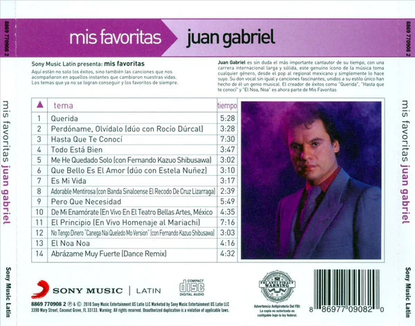 CD Juan Gabriel – Mis Favoritas - Image 2