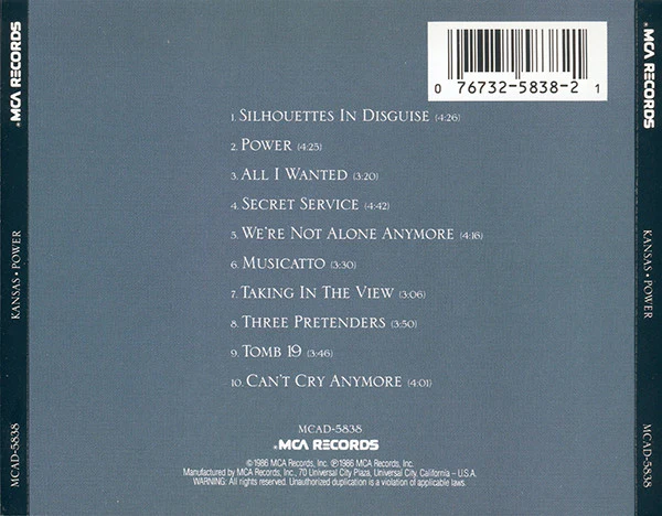 CD Kansas  ‎– Power - Image 2