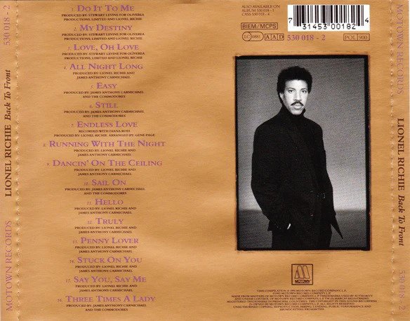 CD Lionel Richie – Back To Front - Image 2