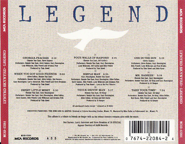CD Lynyrd Skynyrd ‎– Legend - Image 2