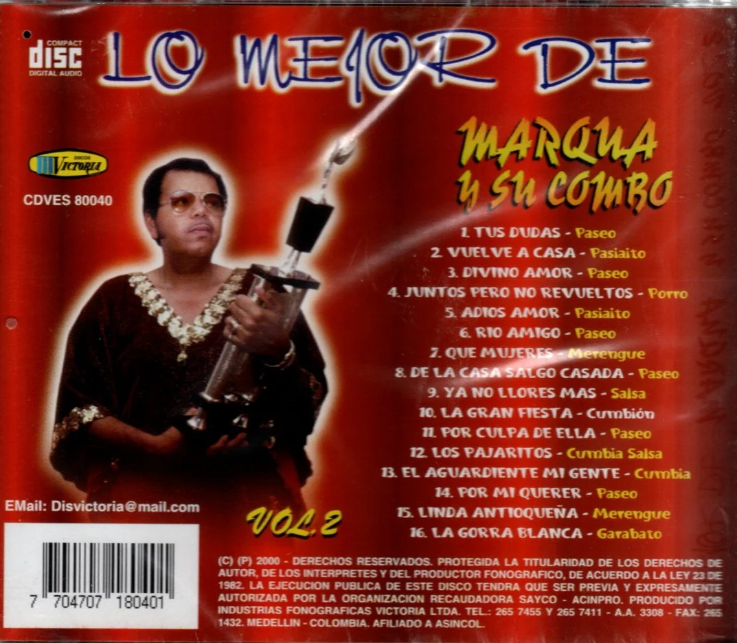 CD Marqua Y Su Combo - Lo Mejor De Marqua Vol. 2 - Image 2
