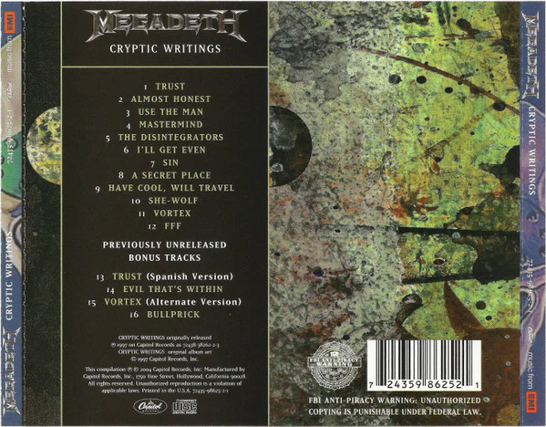 CD Megadeth - Cryptic Writings - Image 2