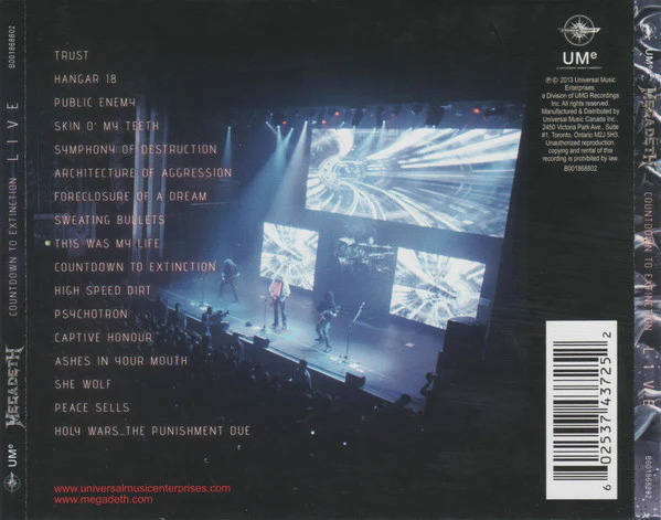 CD Megadeth ‎– Countdown To Extinction Live - Image 2