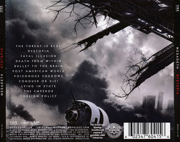 CD Megadeth ‎– Dystopia - Image 2