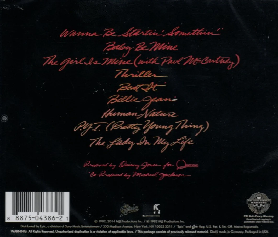CD Michael Jackson ‎– Thriller - Image 2