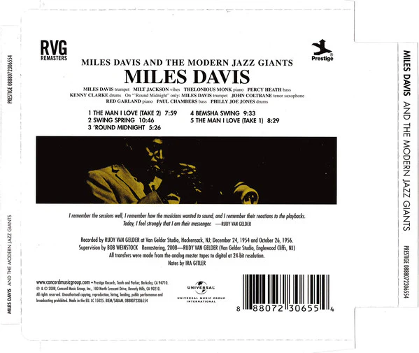 CD Miles Davis – Miles Davis And The Modern Jazz Giants - Image 2