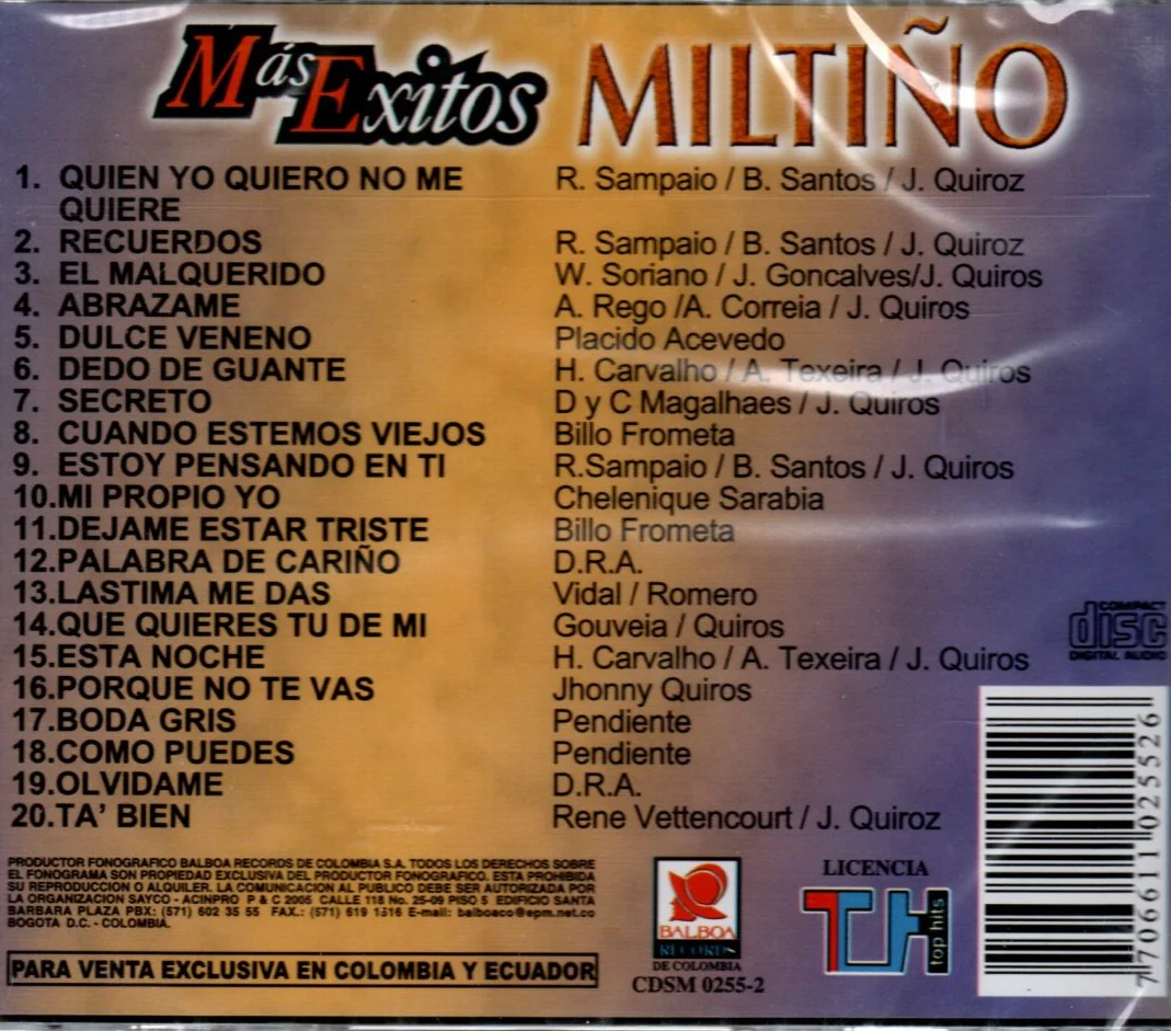 CD Miltiño - Más Éxitos - Image 2