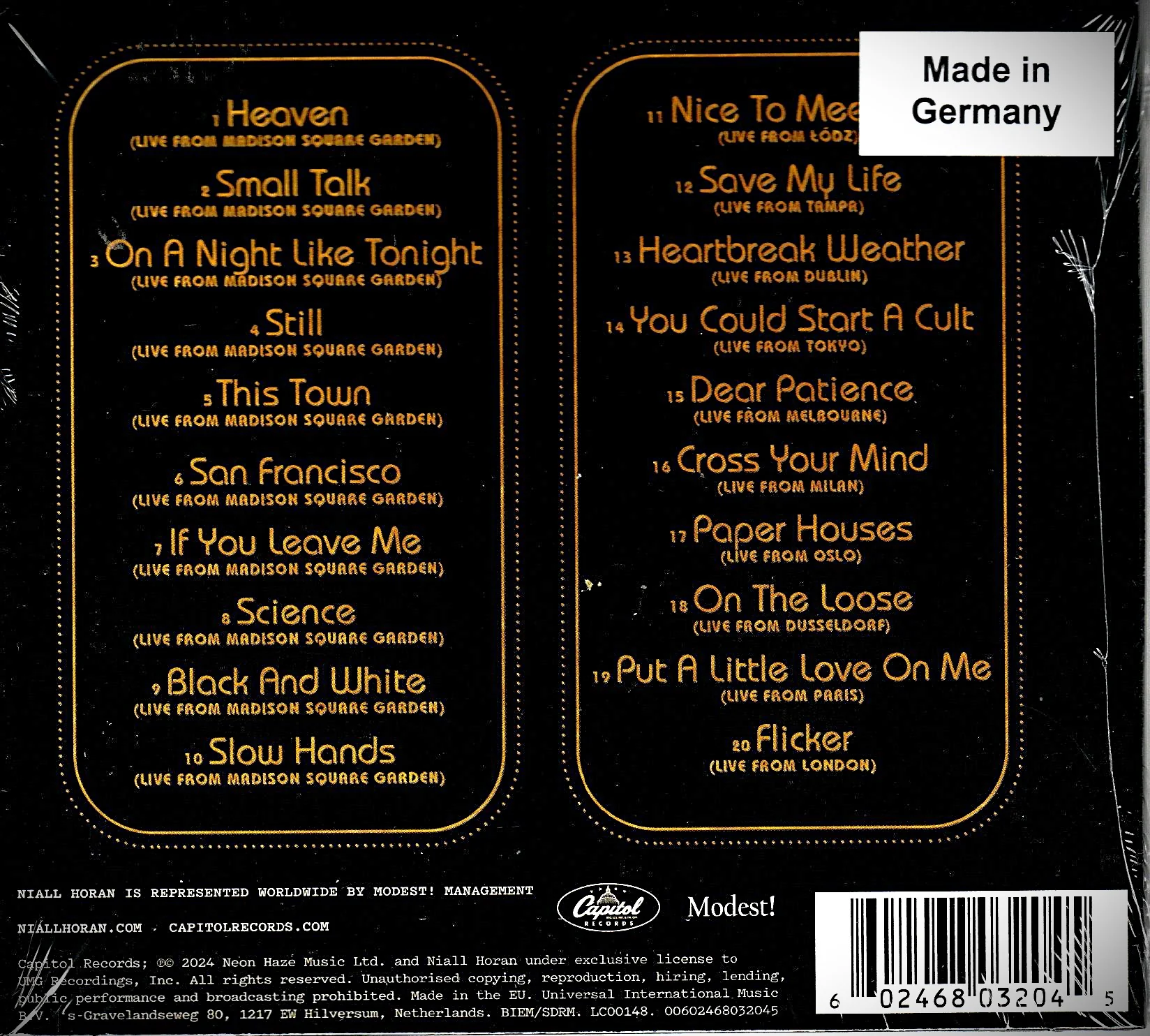 CD Niall Horan – The Show: Live On Tour - Image 2
