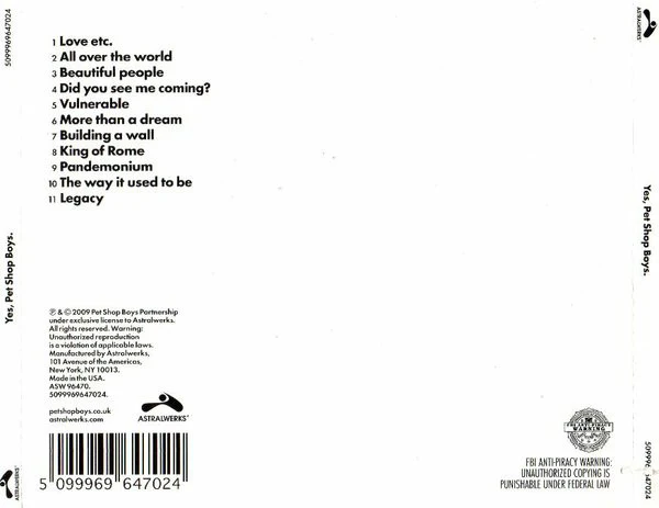 CD Pet Shop Boys – Yes - Image 2